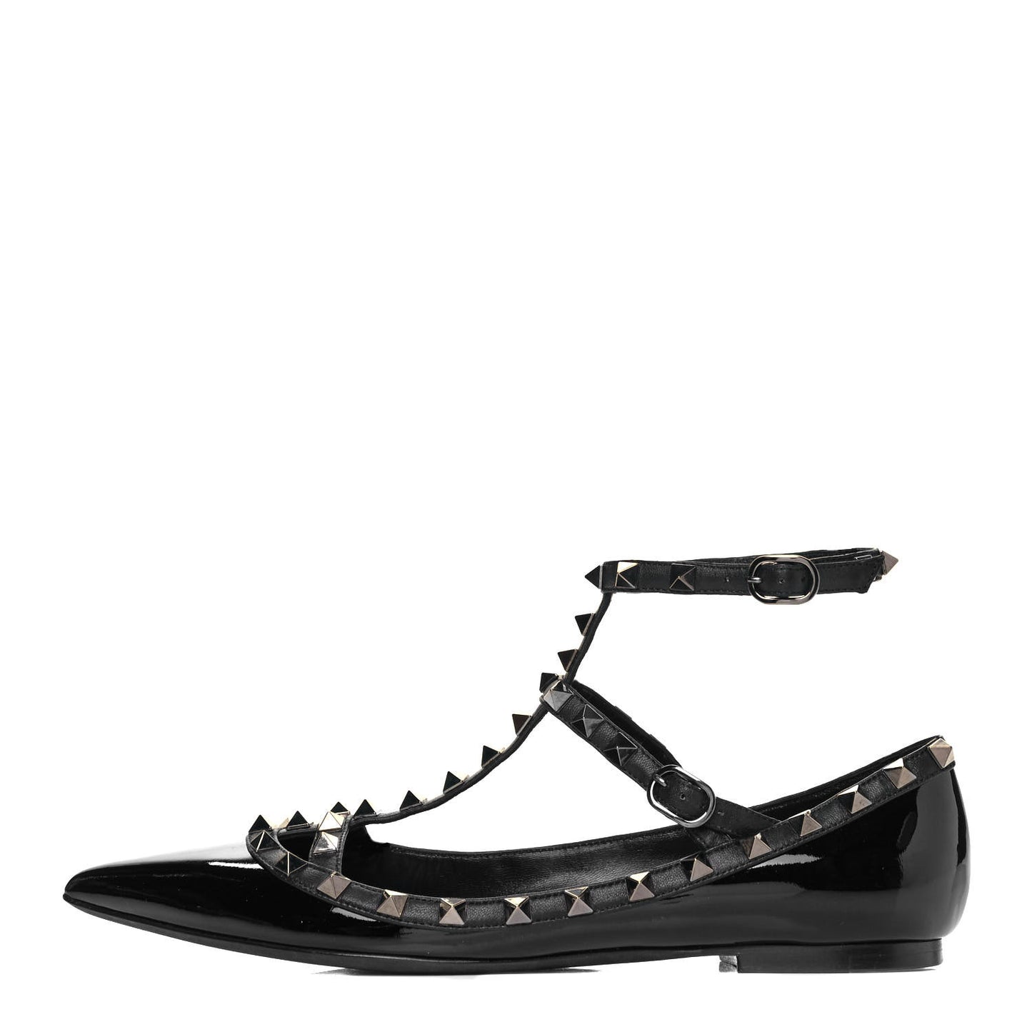 Patent Rockstud Cage Ballerina Flats 39.5 Black
