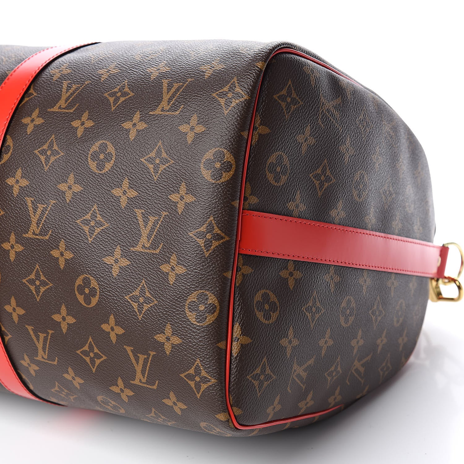 Louis Vuitton Calfskin Monogram Keepall Bandouliere 50 Coquelicot 9 of 10