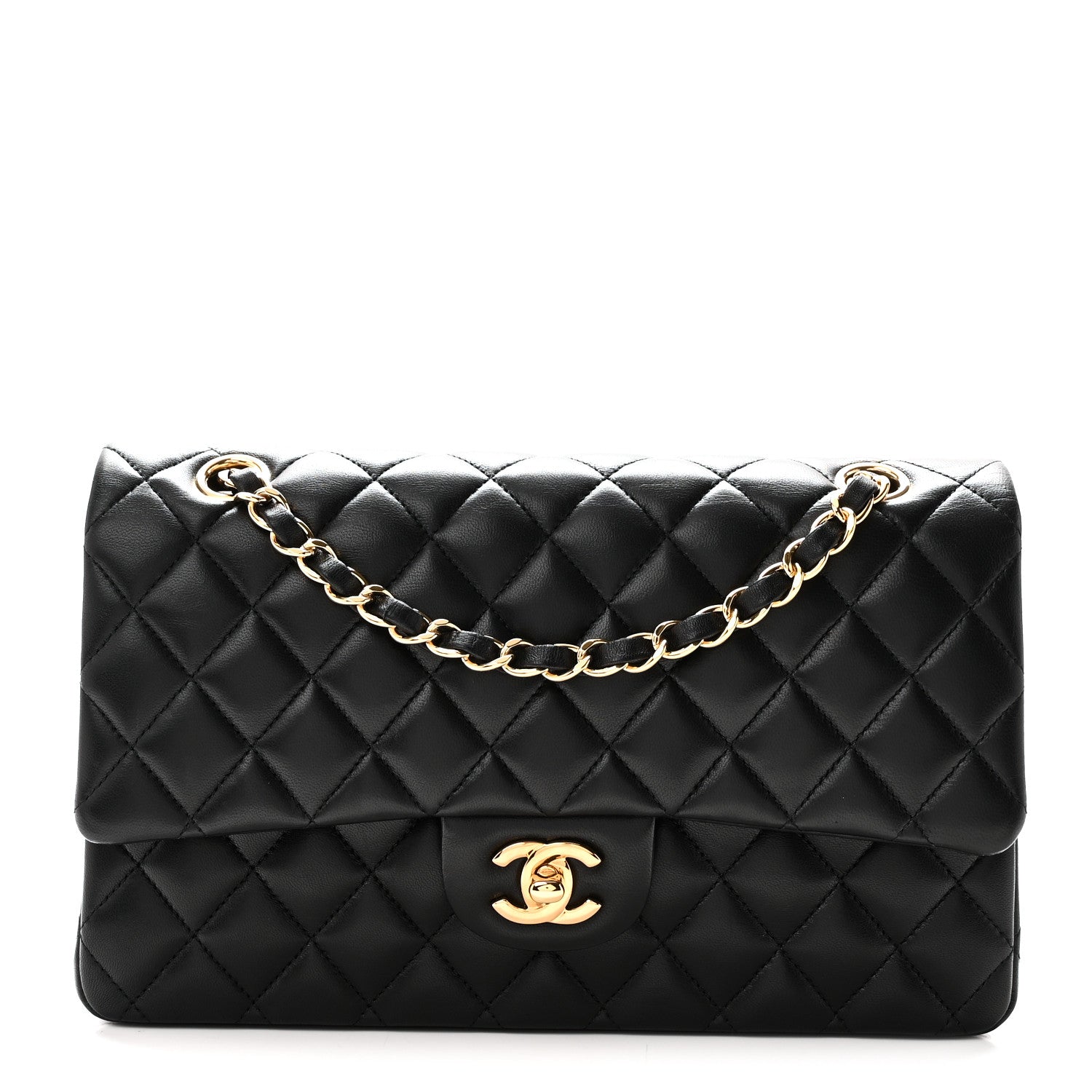 Chanel Lambskin Quilted Medium Double Flap Black 1 of 10