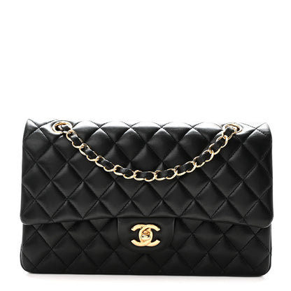 Chanel Lambskin Quilted Medium Double Flap Black 1 of 10