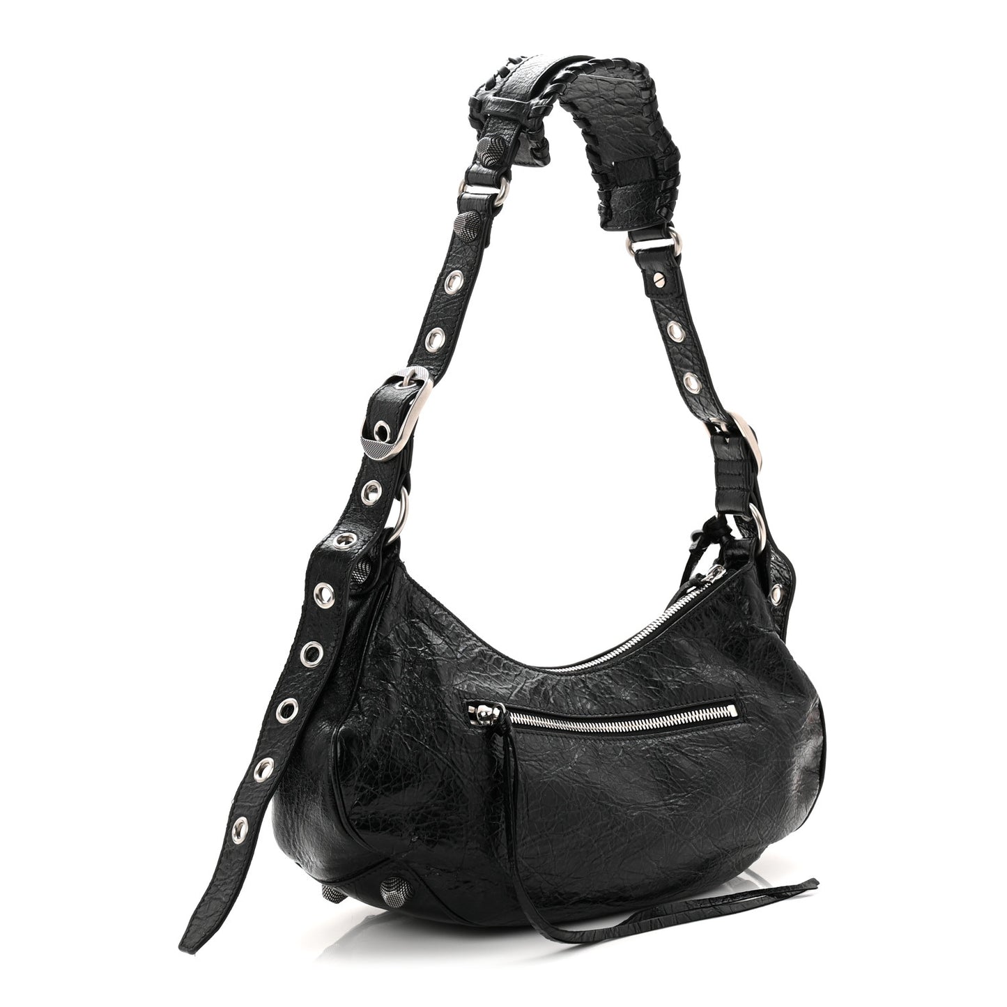 Agneau Arena Small Le Cagole Shoulder Bag Black