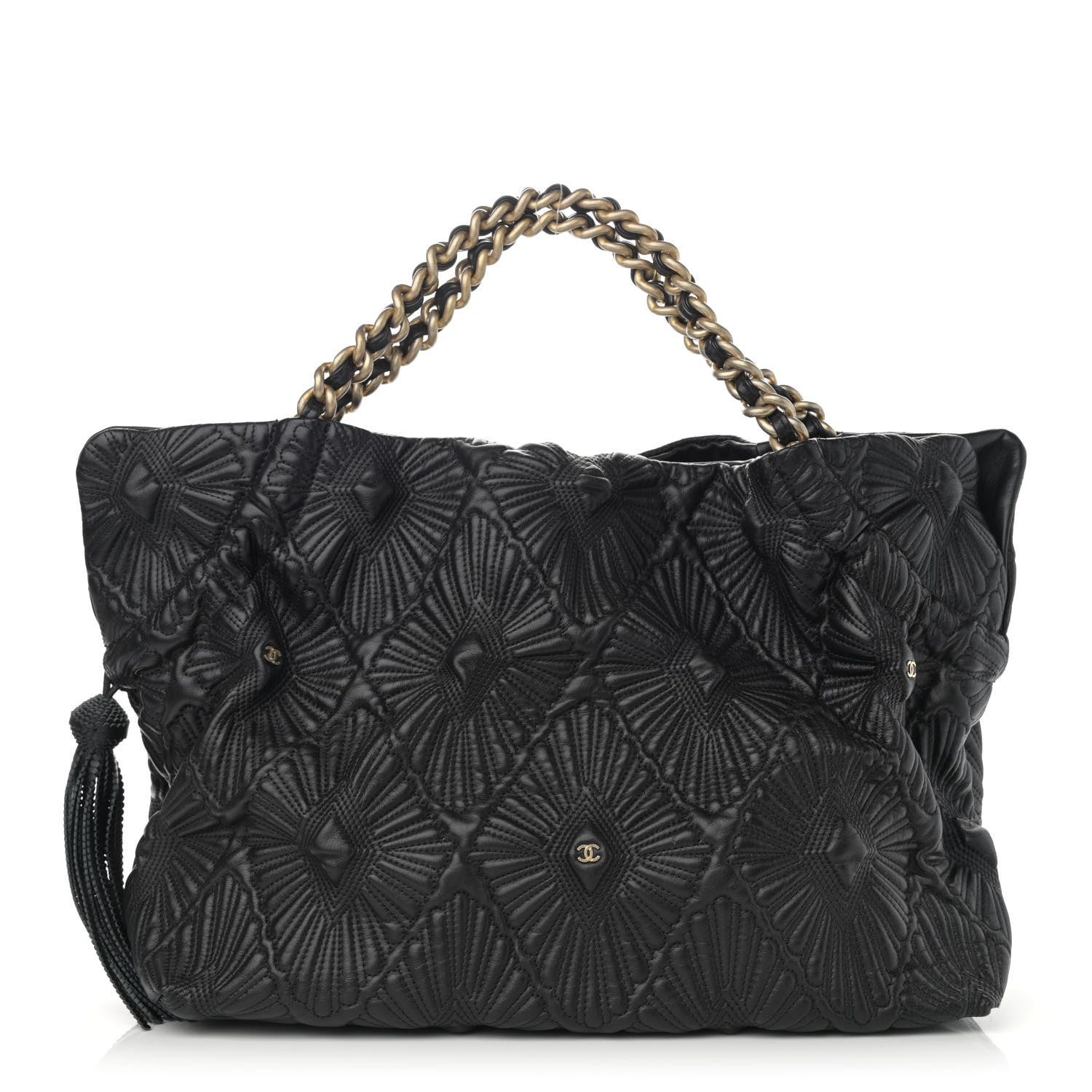 Chanel Calfskin Embroidered Ca D'Oro Tote Black 1 of 11