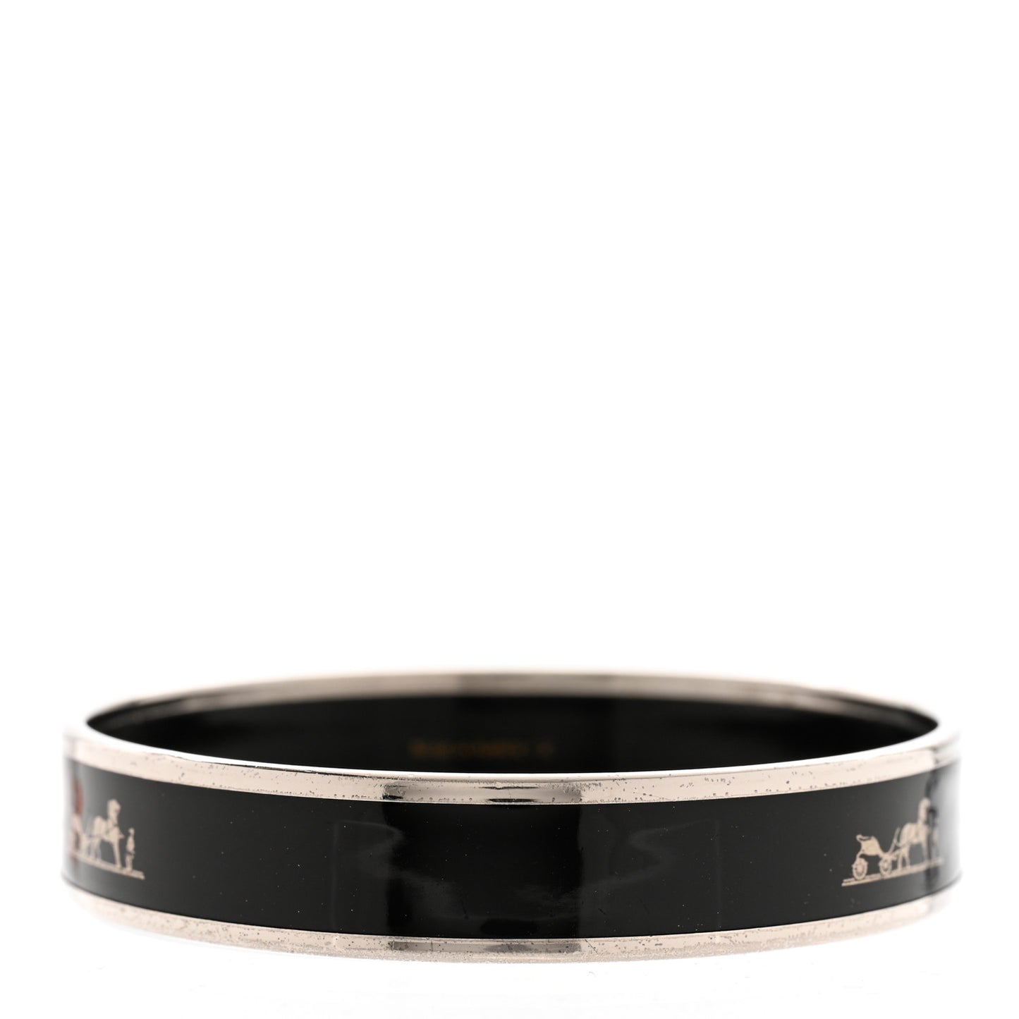 Enamel Printed Medium Caleche Bracelet 62 Black