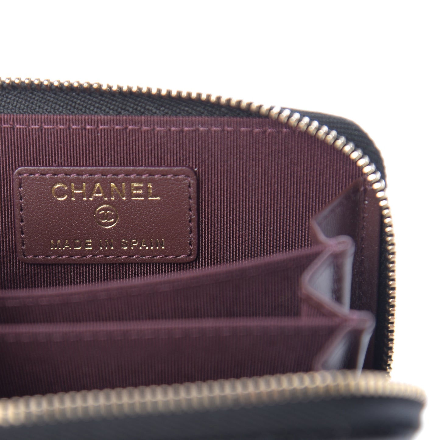 Caviar Quilted Zip Coin Purse Black