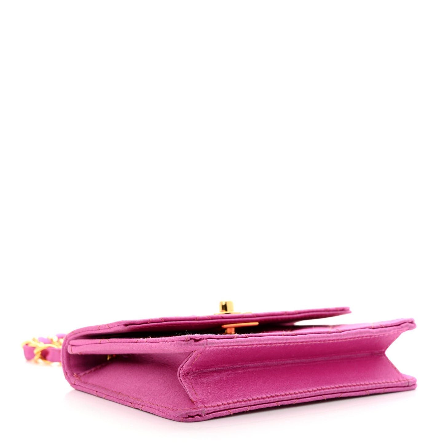 Satin Quilted Mini Square Flap Pink