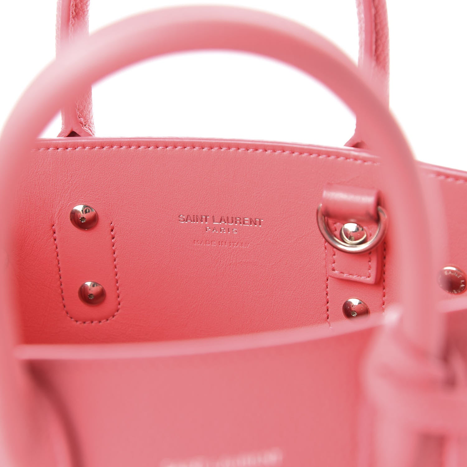 Saint Laurent Grained Calfskin Nano Sac De Jour Coral 10 of 12