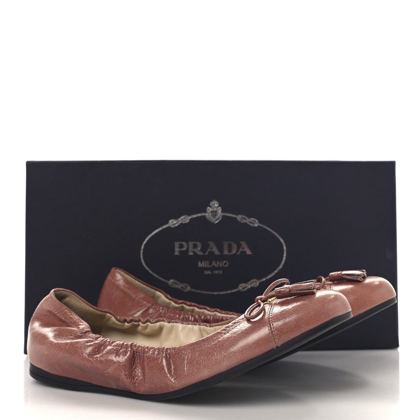 Vitello Shine Ballet Bow Flats 36 Antico