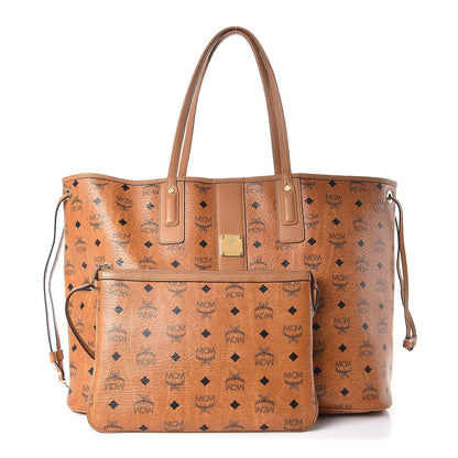 MCM Visetos Large Liz Reversible Shopper Tote Cognac 1 of 15