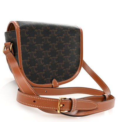 Celine Triomphe Canvas Medium Folco Bag Tan 3 of 9