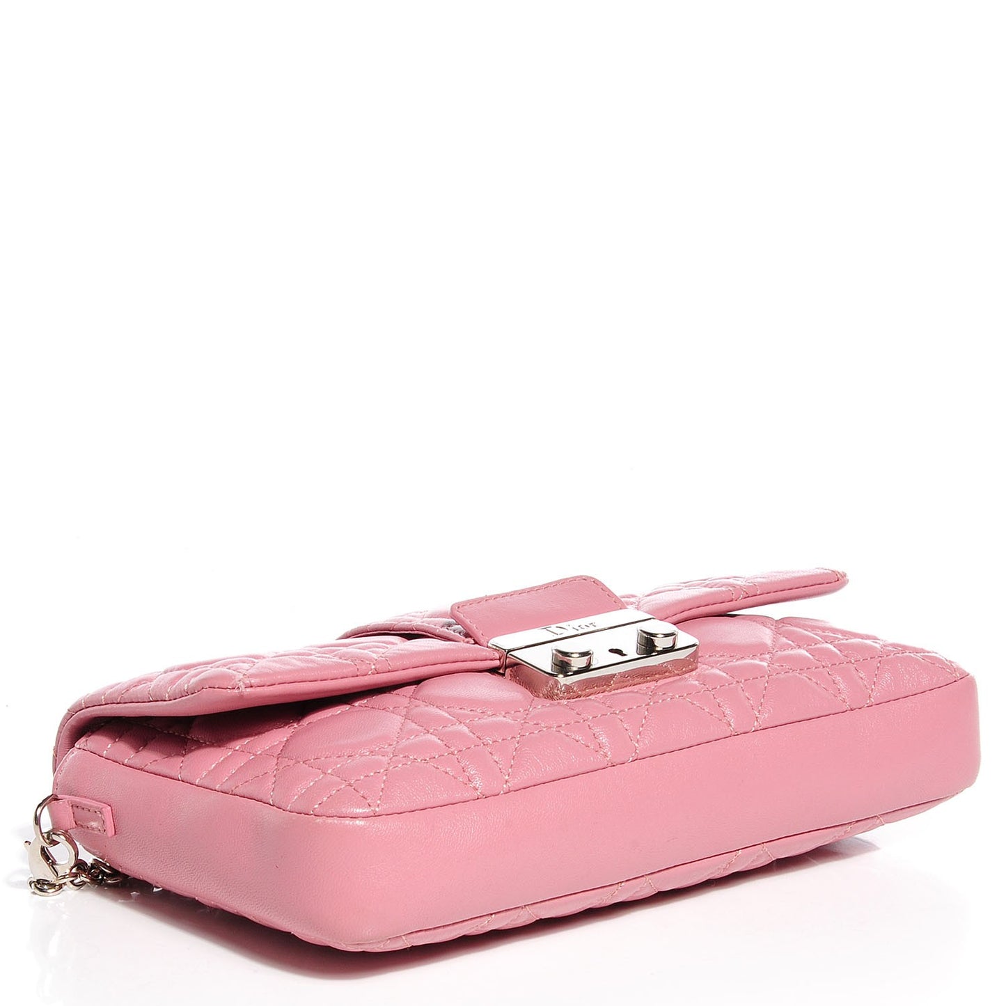 Lambskin Cannage New Lock Pouch Magnolia