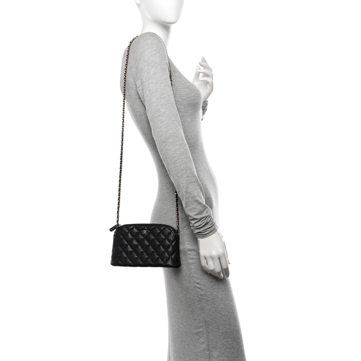 Chanel Caviar Quilted Classic Clutch with Chain Black 2 of 10