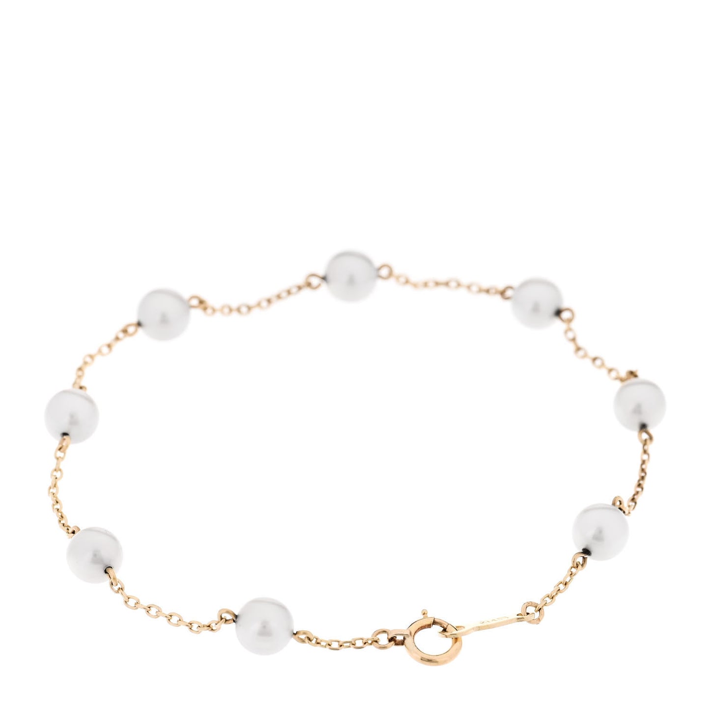 14K Yellow Gold 5-5.5mm Akoya Cultured Pearl Station Bracelet