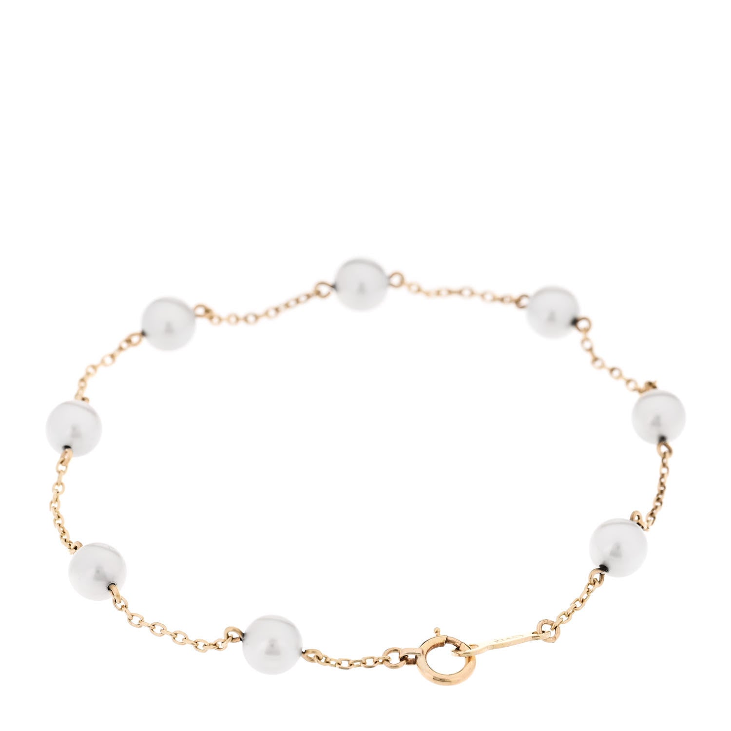 Mikimoto 14K Yellow Gold 5-5.5mm Akoya Cultured Pearl Station Bracelet 2 of 4