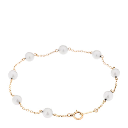 Mikimoto 14K Yellow Gold 5-5.5mm Akoya Cultured Pearl Station Bracelet 2 of 4