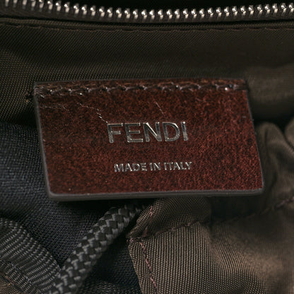 Fendi Recycled Fabric Jacquard Vitello Astro FF 1974 Small Fendiness Backpack Tobacco Moro Black 6 of 10