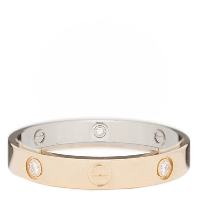 Cartier 18K Pink White Gold 6 Diamond LOVE Ring 51 5.75 1 of 4