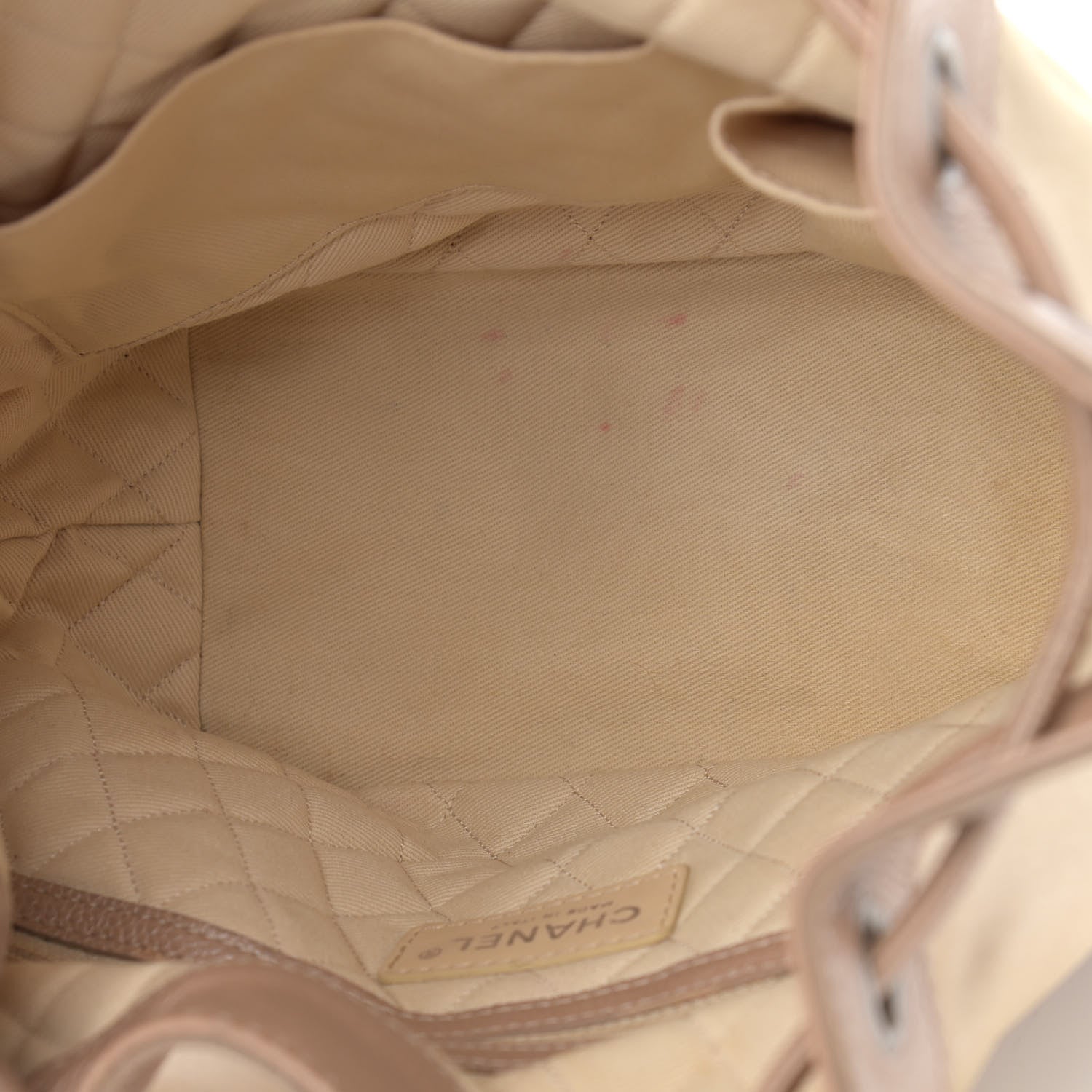 Chanel Satin Caviar CC Drawstring Bag Beige 5 of 17