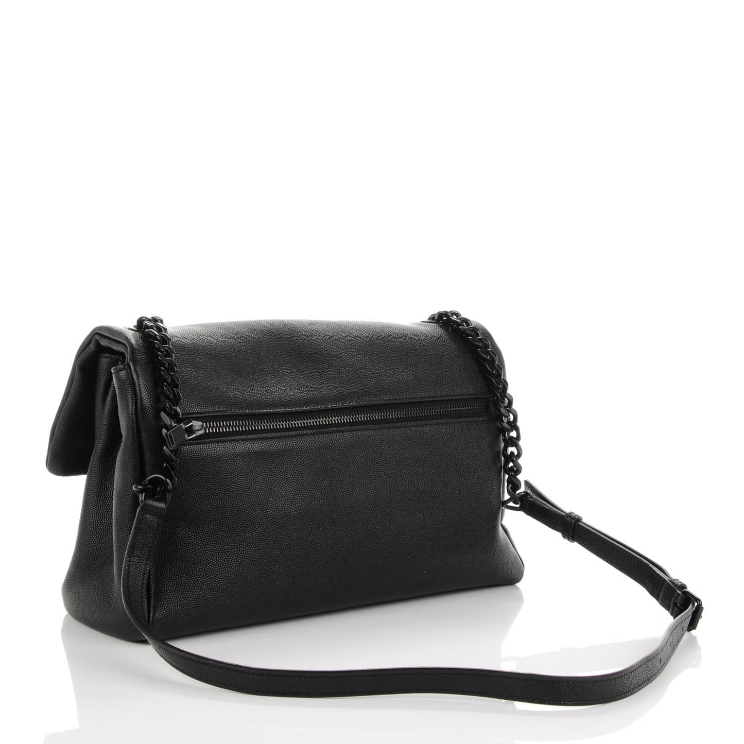 Grain De Poudre Medium West Hollywood Monogram Fold-Over Black