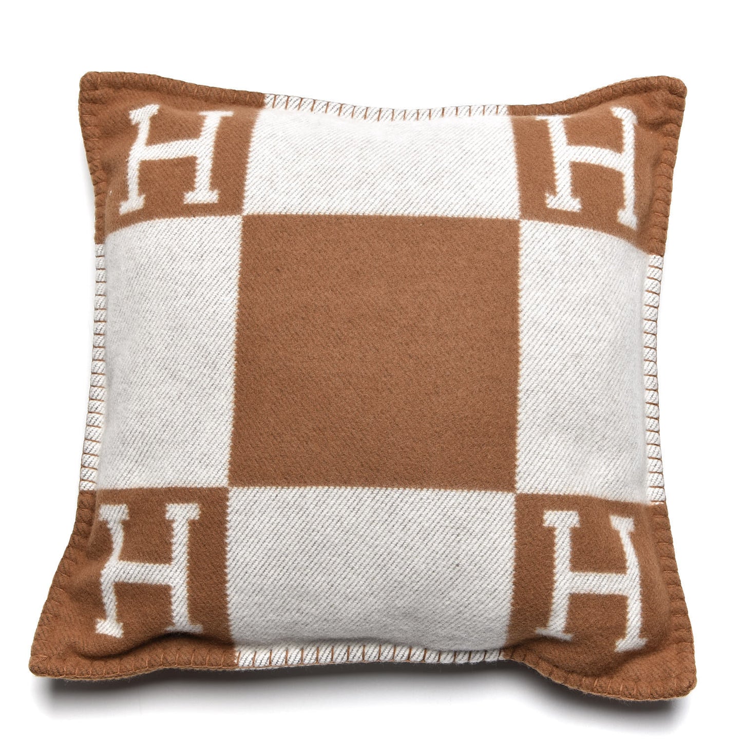 Wool Cashmere Avalon Pillow PM Ecru Camel