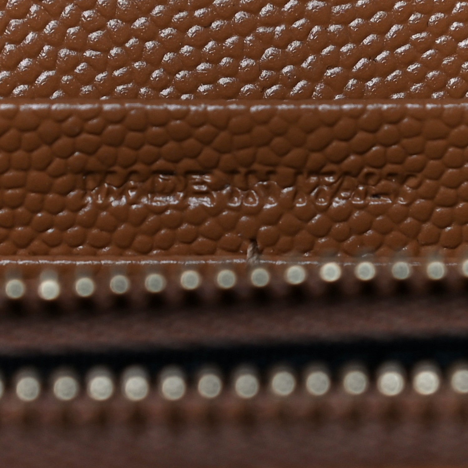 Saint Laurent Grain De Poudre Matelasse Chevron Monogram Chain Wallet Tan 8 of 11
