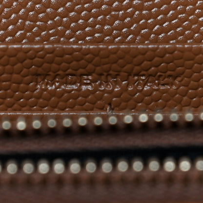 Saint Laurent Grain De Poudre Matelasse Chevron Monogram Chain Wallet Tan 8 of 11