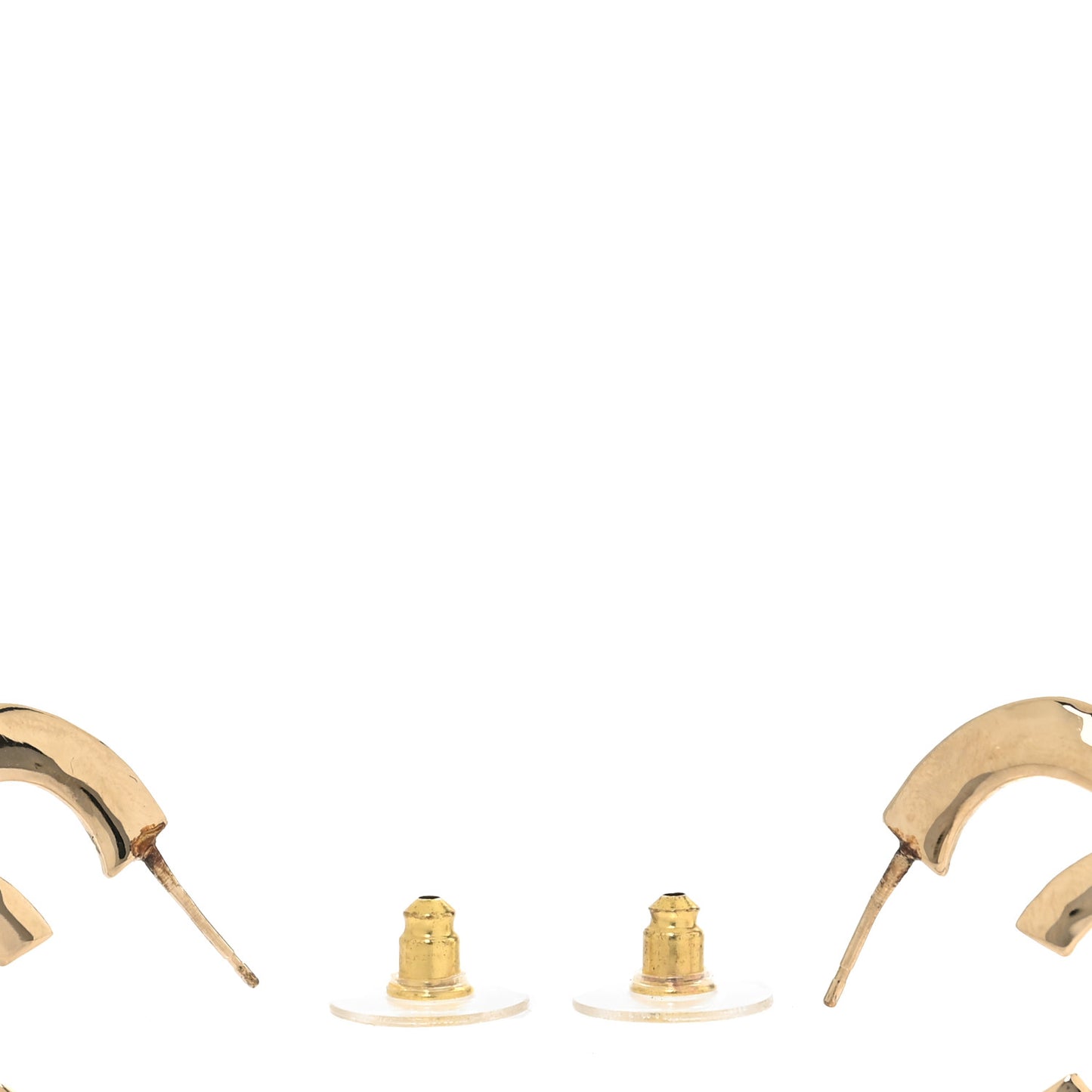 Metal CC Heart Coco In Love Hoop Earrings Gold