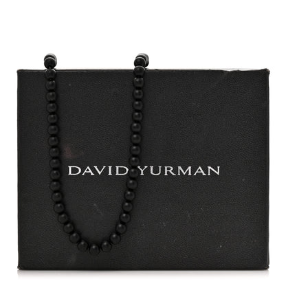 David Yurman Sterling Silver Black Onyx 6mm Spiritual Beads Necklace 6 of 6