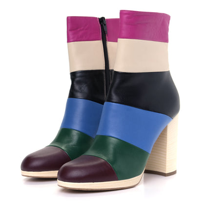 Valentino Garavani Lambskin Striped Bo-Y-Ch Ankle Boots 36.5 Multicolor 2 of 11