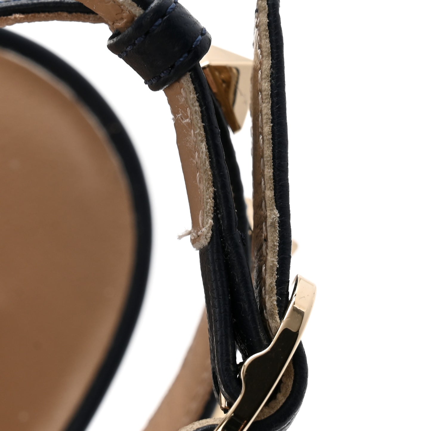 Suede Nappa Rockstud Ankle Strap 100mm Pumps 35 Marine