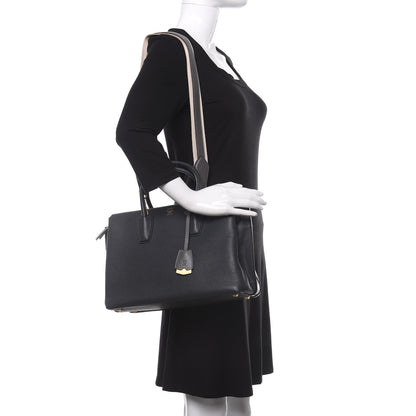 MCM Grained Calfskin Medium Milla Tote Phantom Grey 2 of 10