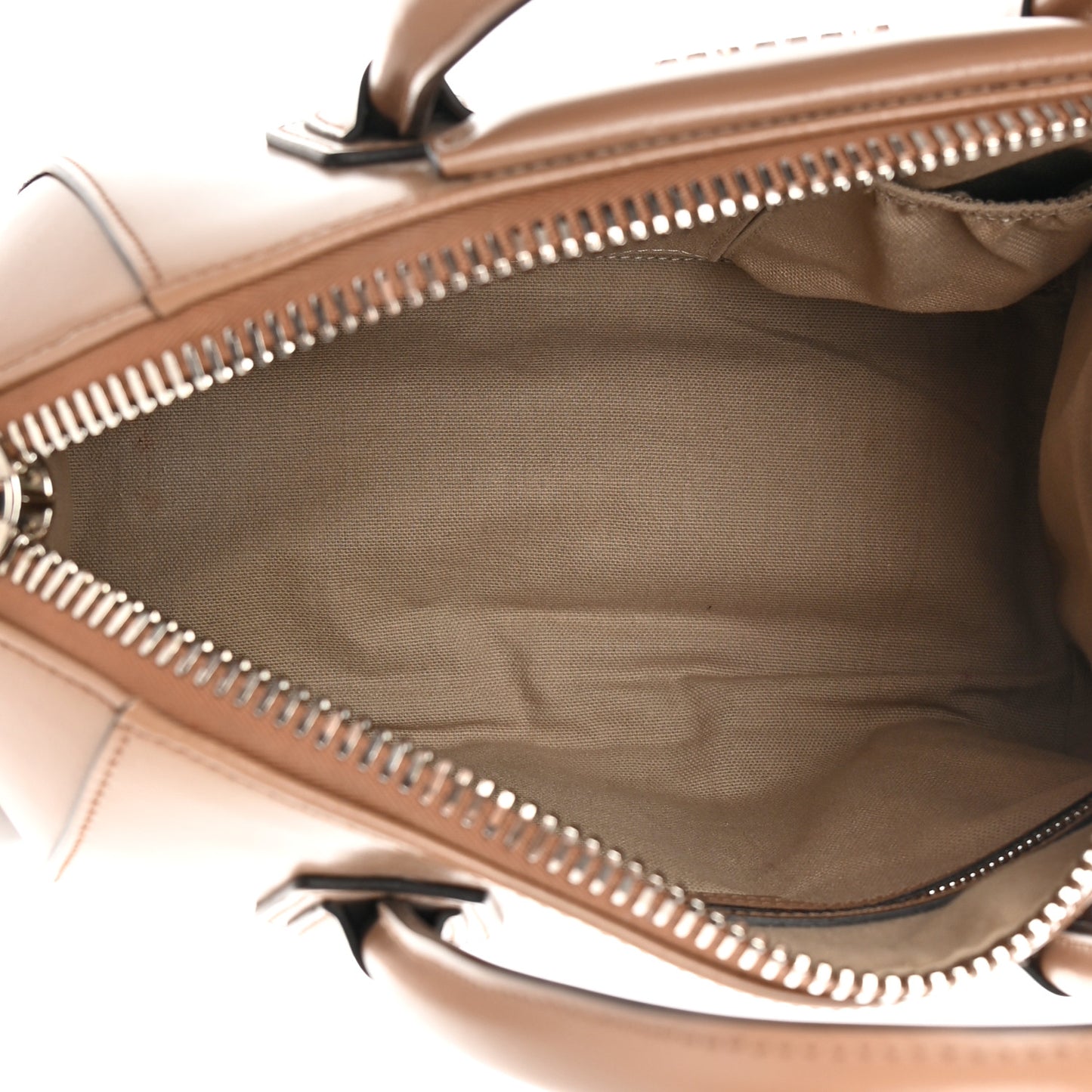 Shiny Lord Calfskin Small Antigona Dark Beige