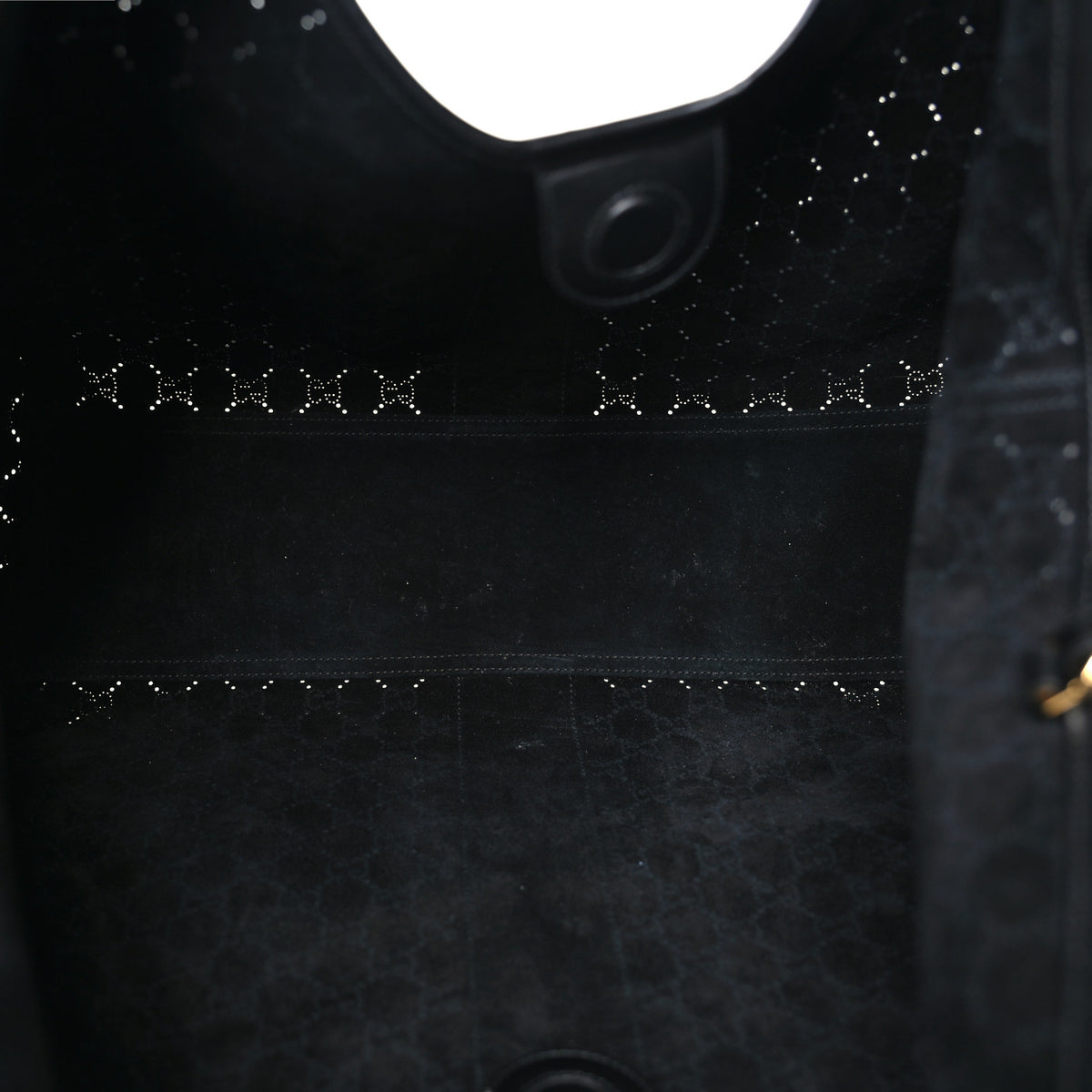 Gucci Soft Perforated Calfskin Large Giglio Tote Black 6 of 10