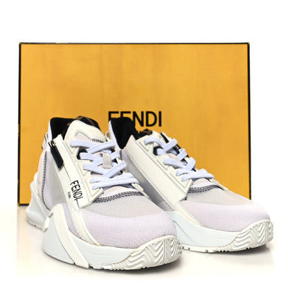 Fendi Nylon Suede Transparent Fendi Flow Low Top Sneakers 39 White 9 of 9