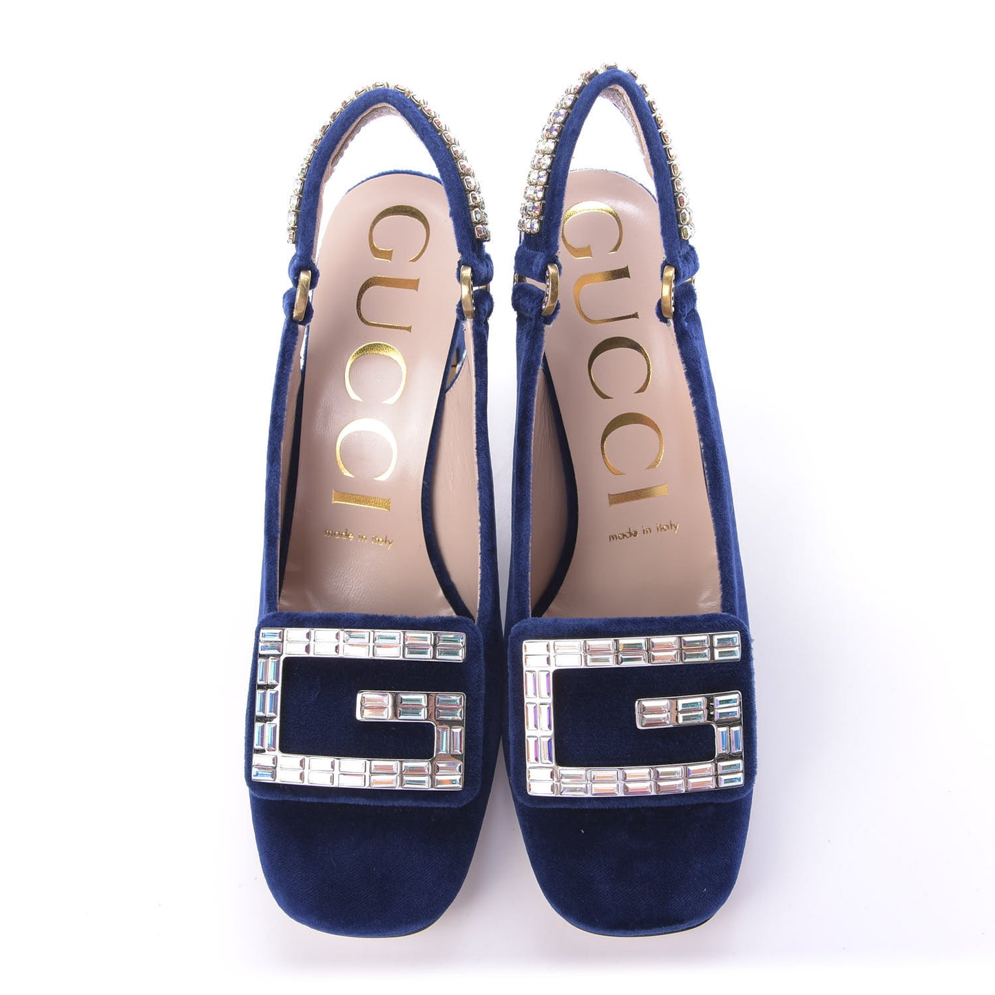 Velvet Crystal Square G Madelyn Slingbacks 36.5 Cobalt Blue