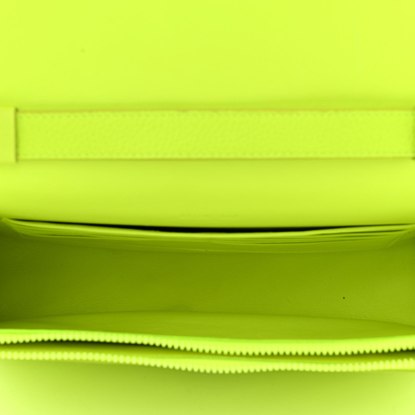 Grained Calfskin Embossed Car Flap Bag Fluo Yellow