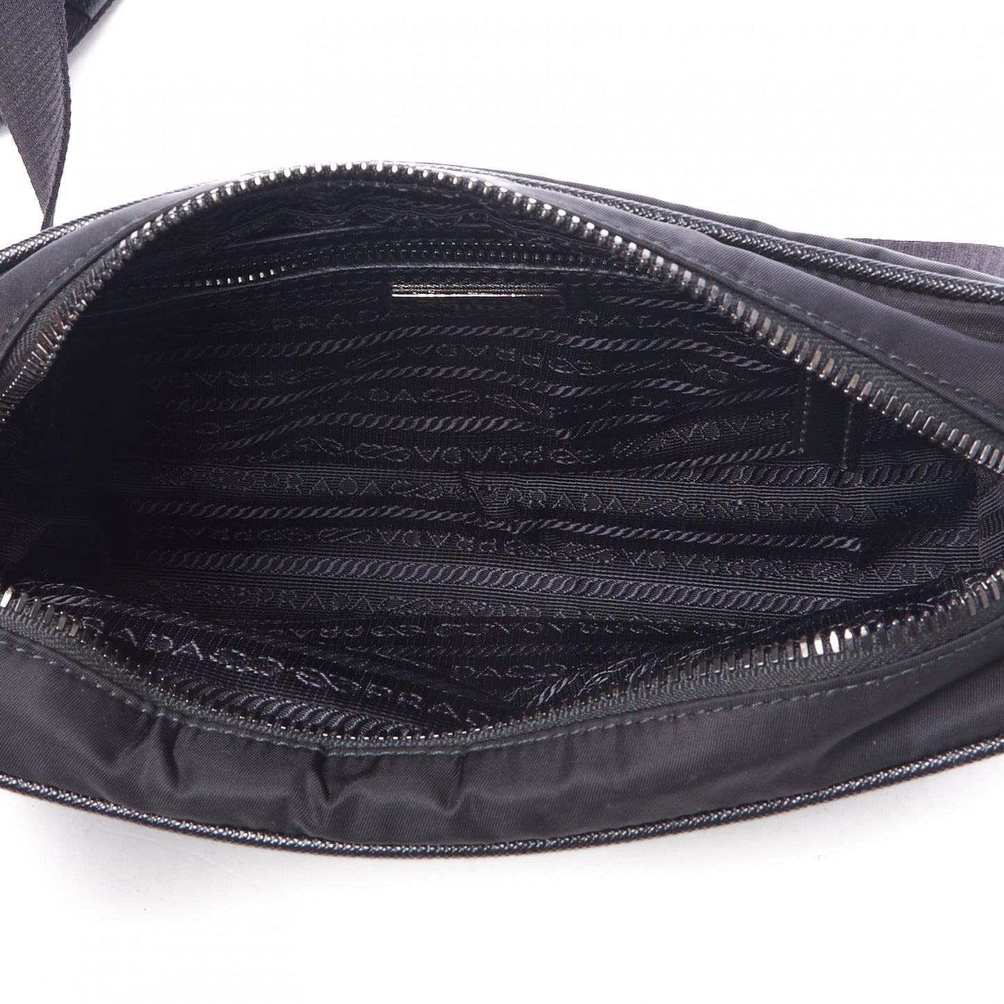 Tessuto Nylon Saffiano Shoulder Bag Black