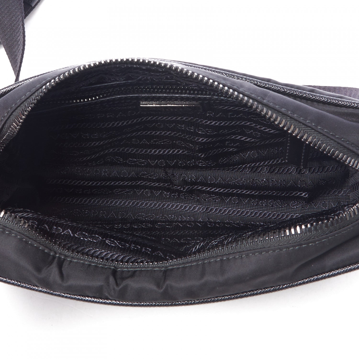 Prada Tessuto Nylon Saffiano Shoulder Bag Black 6 of 8