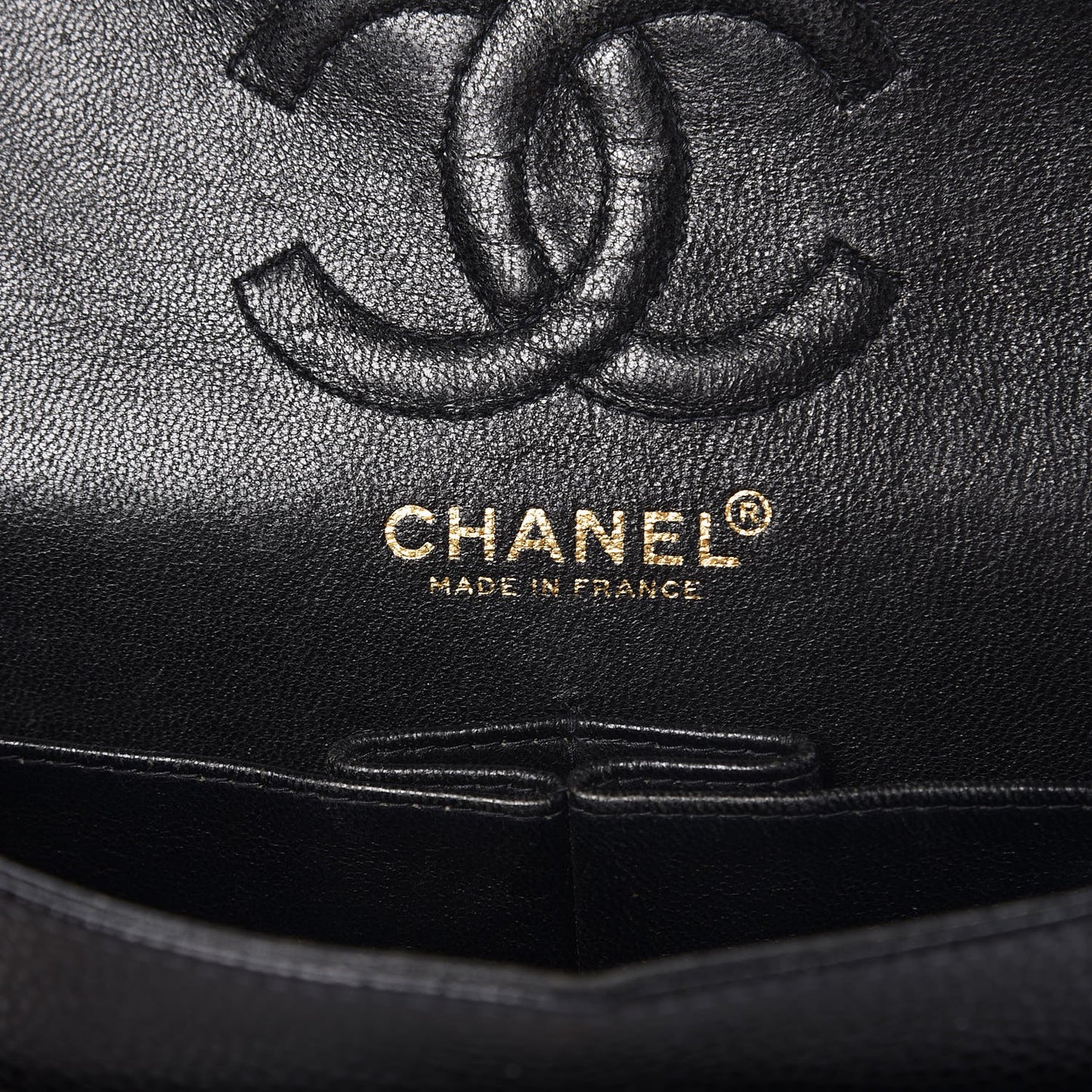 Caviar Quilted Small Double Flap Black