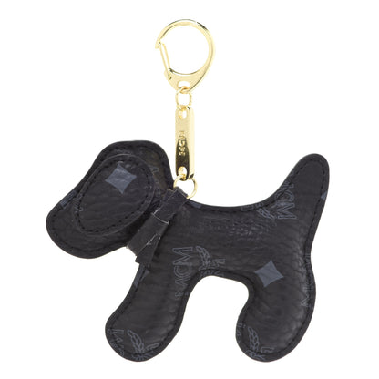 MCM Visetos Dog Key Ring Bag Charm Black 1 of 4