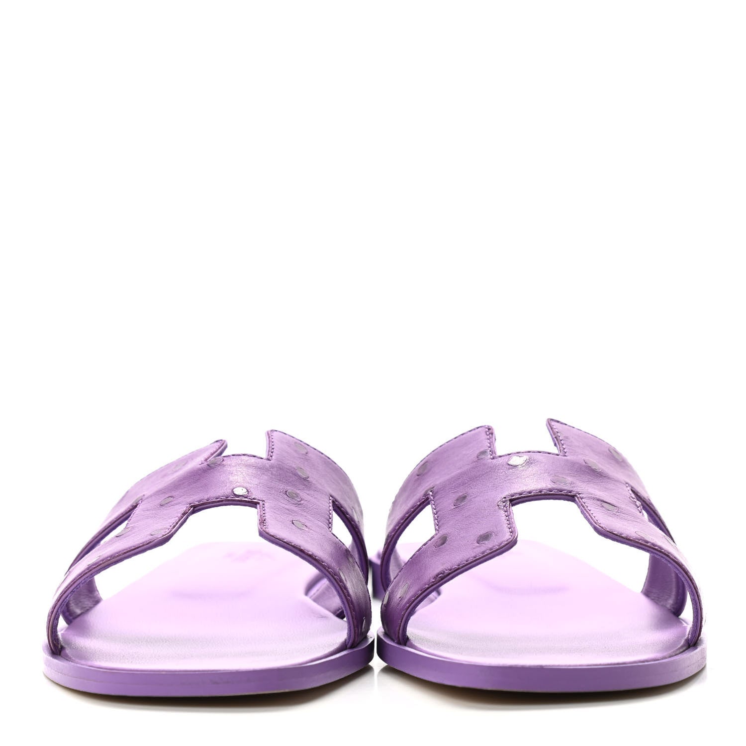Hermes Ostrich Oran Sandals 40 Violet 2 of 8