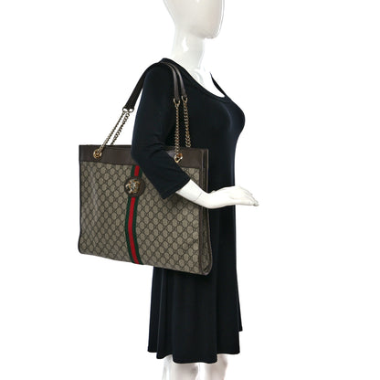 Gucci GG Supreme Monogram Large Rajah Chain Tote Beige New Acero 2 of 12