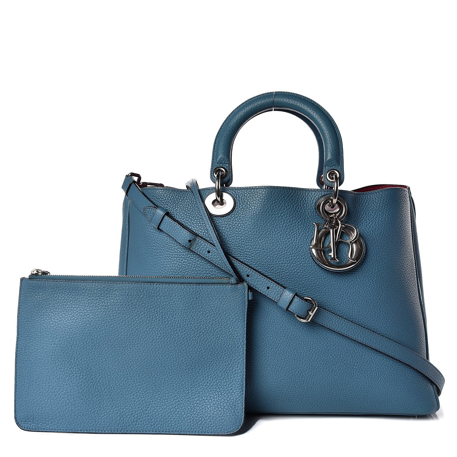 Christian Dior Bullcalf Large Diorissimo Tote Blue 1 of 24