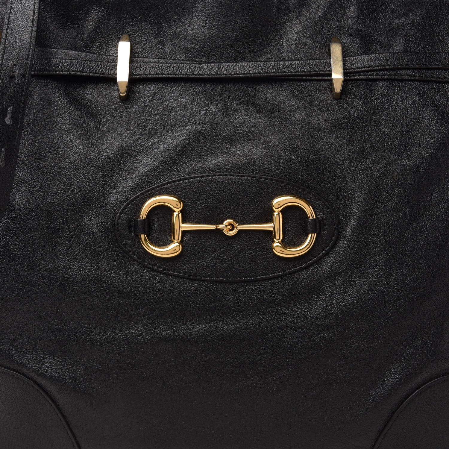 Gucci Sakai Calfskin Horsebit 1955 Cinch Top Messenger Bag Black 12 of 12
