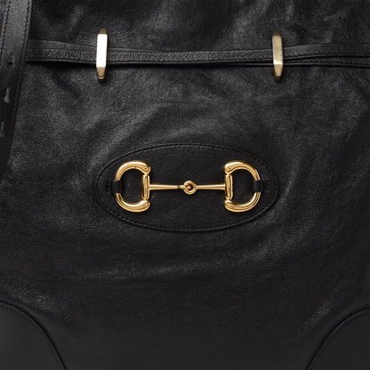 Gucci Sakai Calfskin Horsebit 1955 Cinch Top Messenger Bag Black 12 of 12