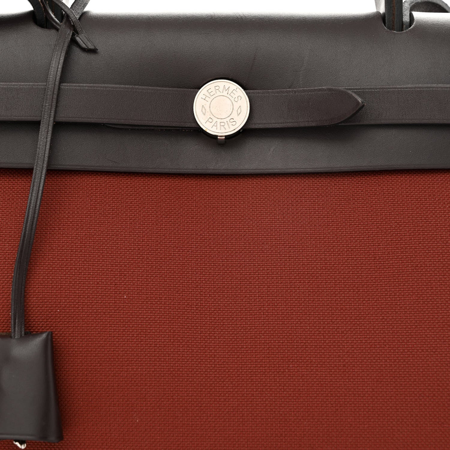 Hermes Vache Hunter Toile Herbag 31 PM Rouge H Ebene 10 of 12