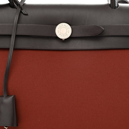 Hermes Vache Hunter Toile Herbag 31 PM Rouge H Ebene 10 of 12