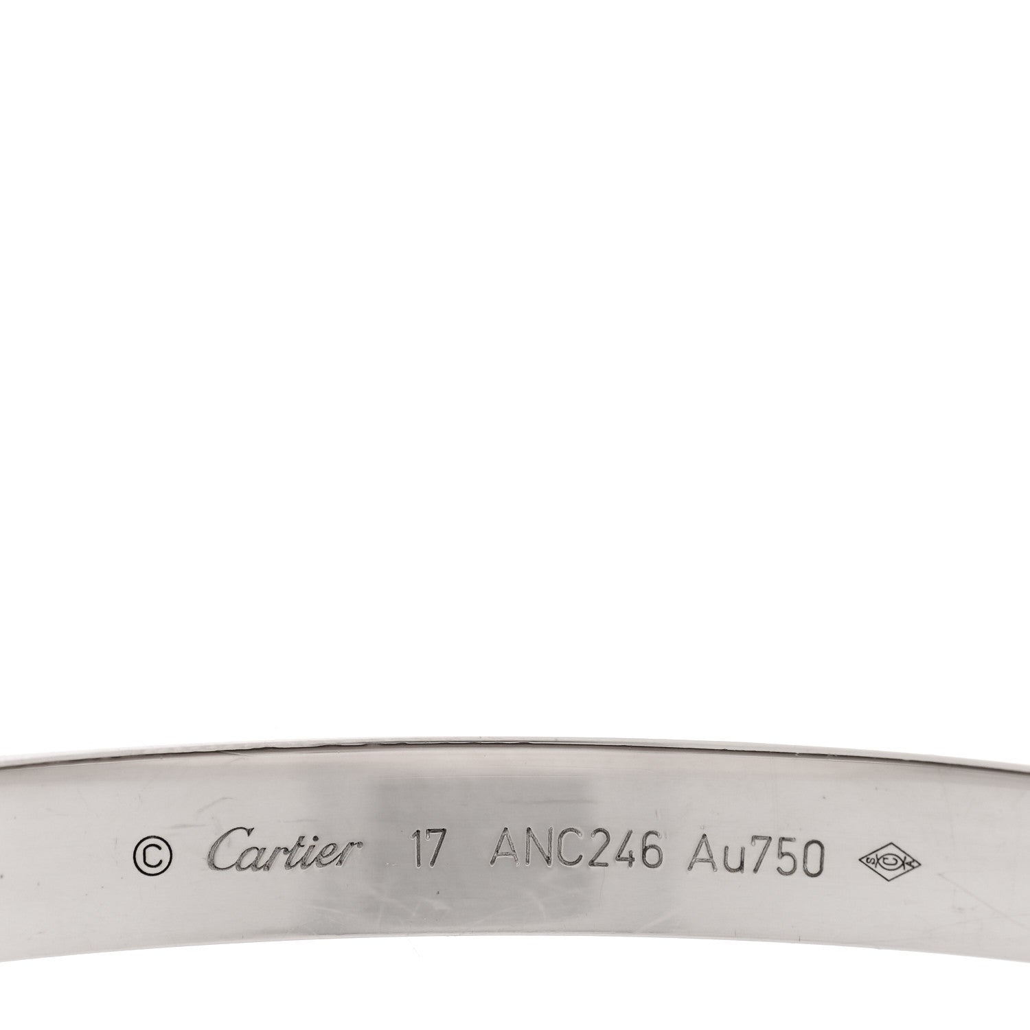 Cartier 18K White Gold LOVE Bracelet 17 4 of 6