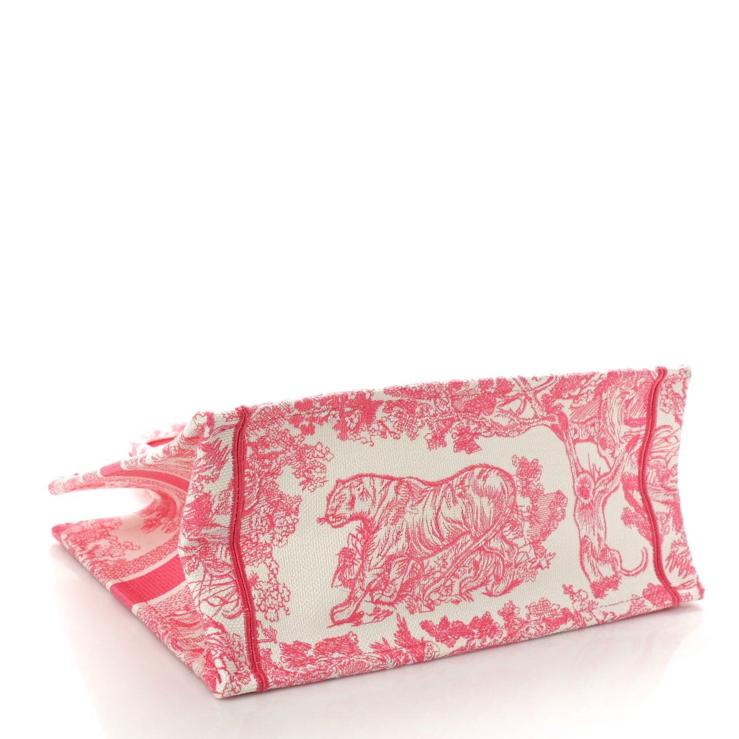 Canvas Embroidered Medium Dioriviera Toile De Jouy Book Tote Peony Pink