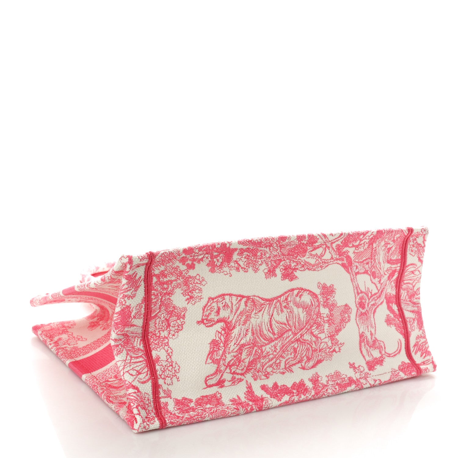 Christian Dior Canvas Embroidered Medium Dioriviera Toile De Jouy Book Tote Peony Pink 4 of 10
