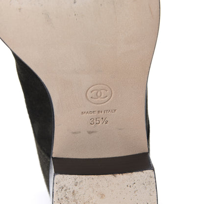 Chanel Suede Patent CC Lace Up Boots 35.5 Green 9 of 11